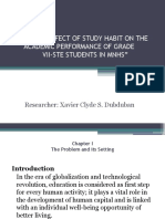 Title: "Effect of Study Habit On The Academic Performance of Grade Vii-Ste Students in MNHS"