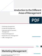 Introduction to the Different Areas of Management Overview