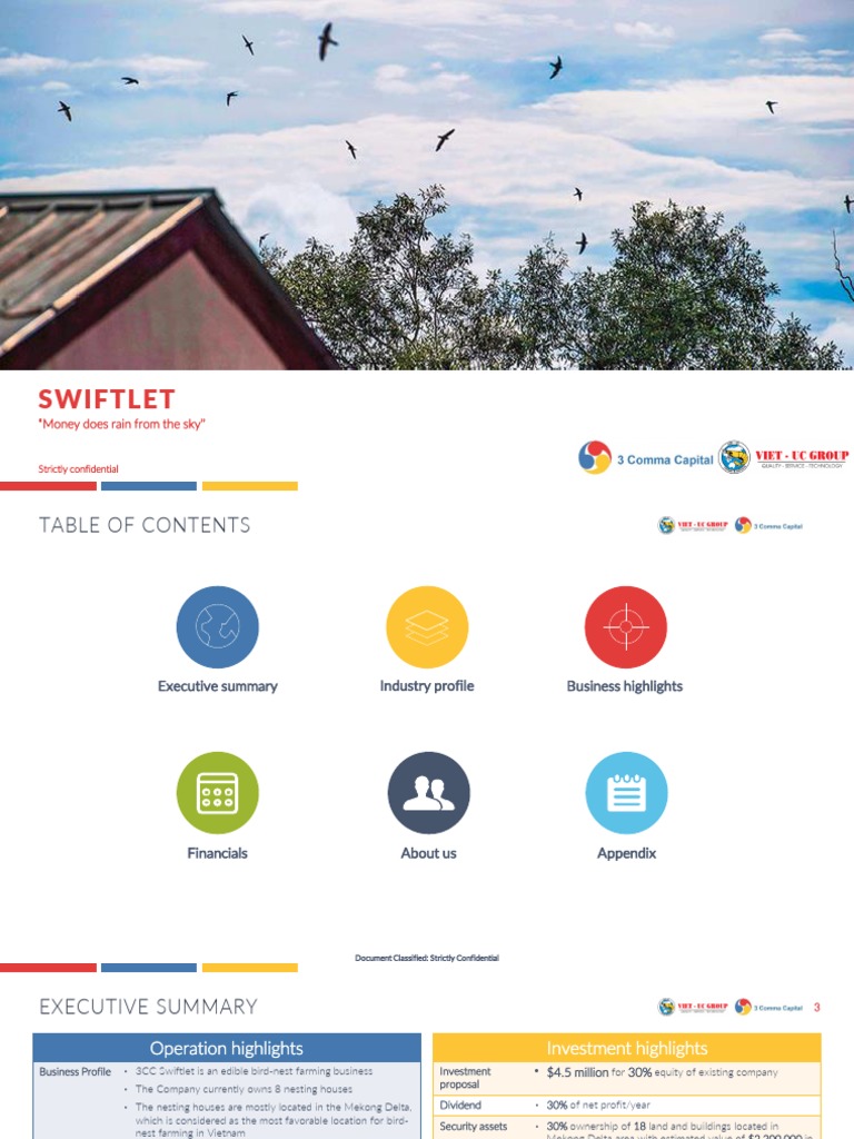 3CC Swiftlet Investment Memo PDF Investing Agriculture