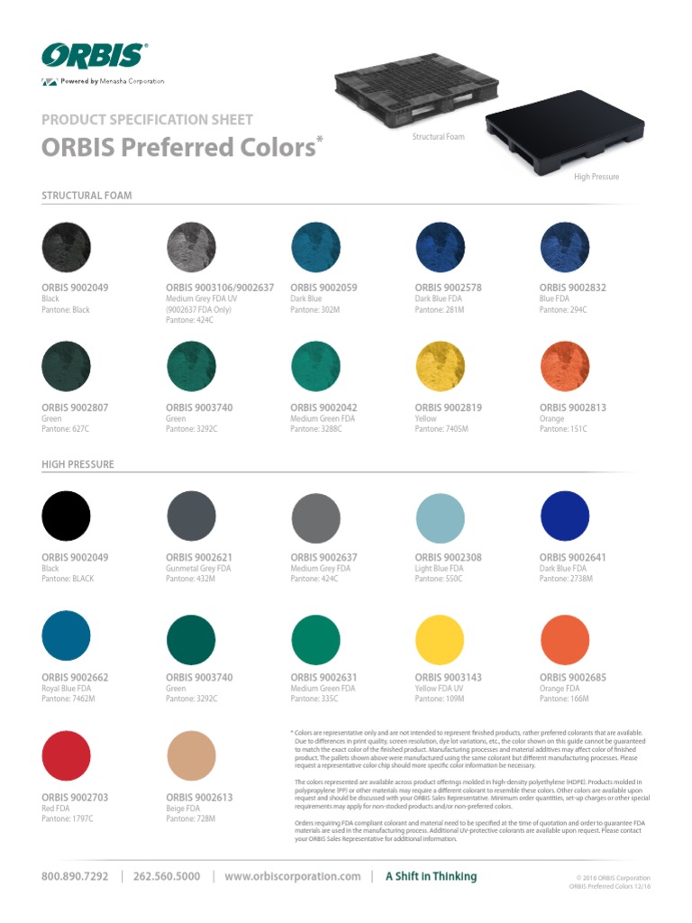 ORBIS Preferred Colors Final | PDF | Color | Green