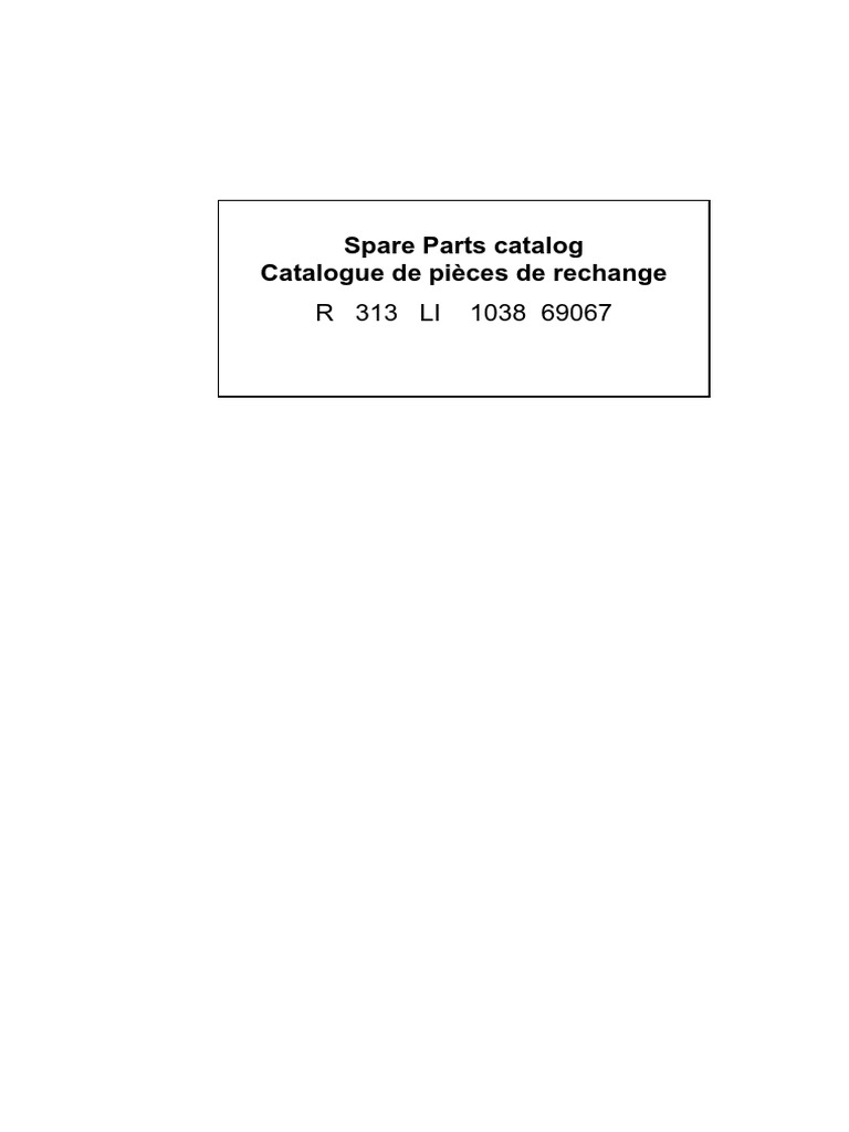 Liebherr Spare Parts Catalog R313 | PDF | Washer (Hardware ...
