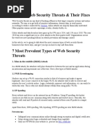 Types of Web Security Threats & Their Fixes