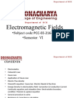 Electromagnetic Fields: - Subject code:PCC-EE-216-G - Semester: VI