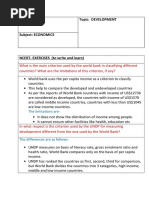 Class: X Topic: Development: The Limitations Are