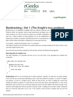 Backtracking - Set 1 (The Knight's Tour Problem) - GeeksforGeeks
