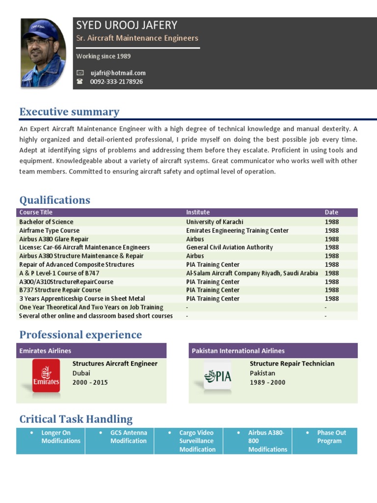 Expert Aircraft Maintenance Engineer Profile | PDF | Airbus | Aircraft