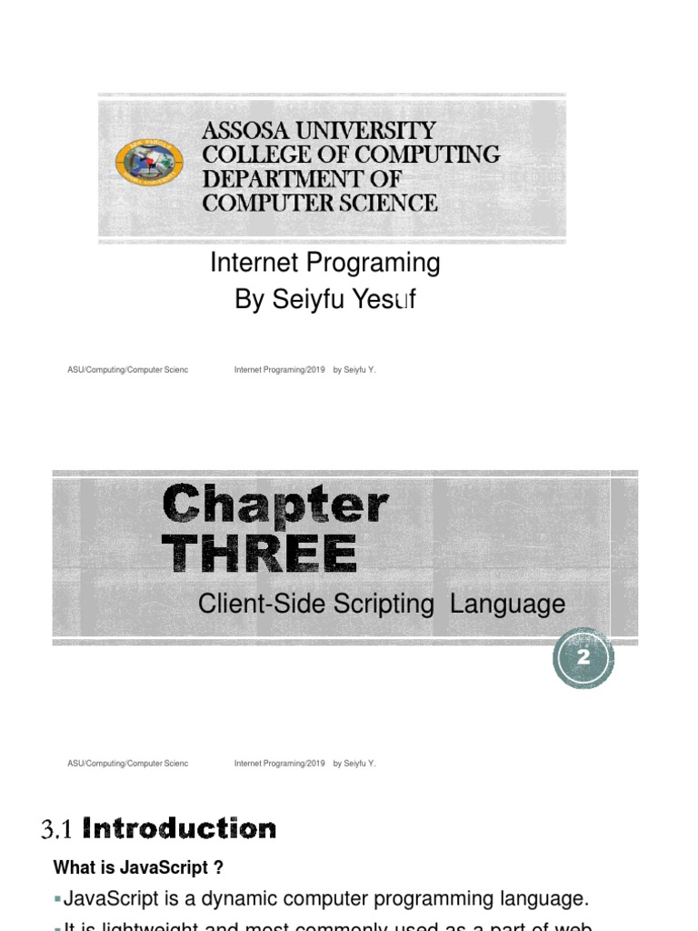 Chapter 3 - Client-Side Scripting Language | PDF | Dynamic Web Page ...
