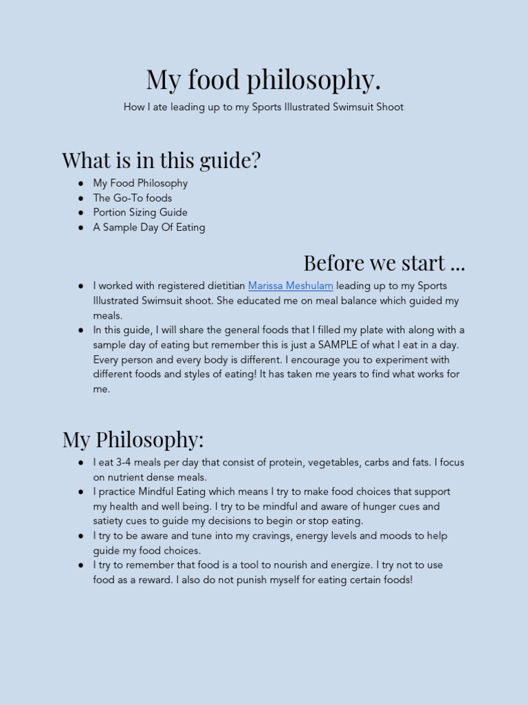 My Food Philosophy Emily DiDonato PDF Foods Desserts