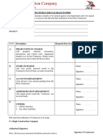 Petty Contractor Clearance Form