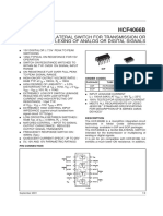 HCF4066B: Quad Bilateral Switch For Transmission or Multiplexing of Analog or Digital Signals