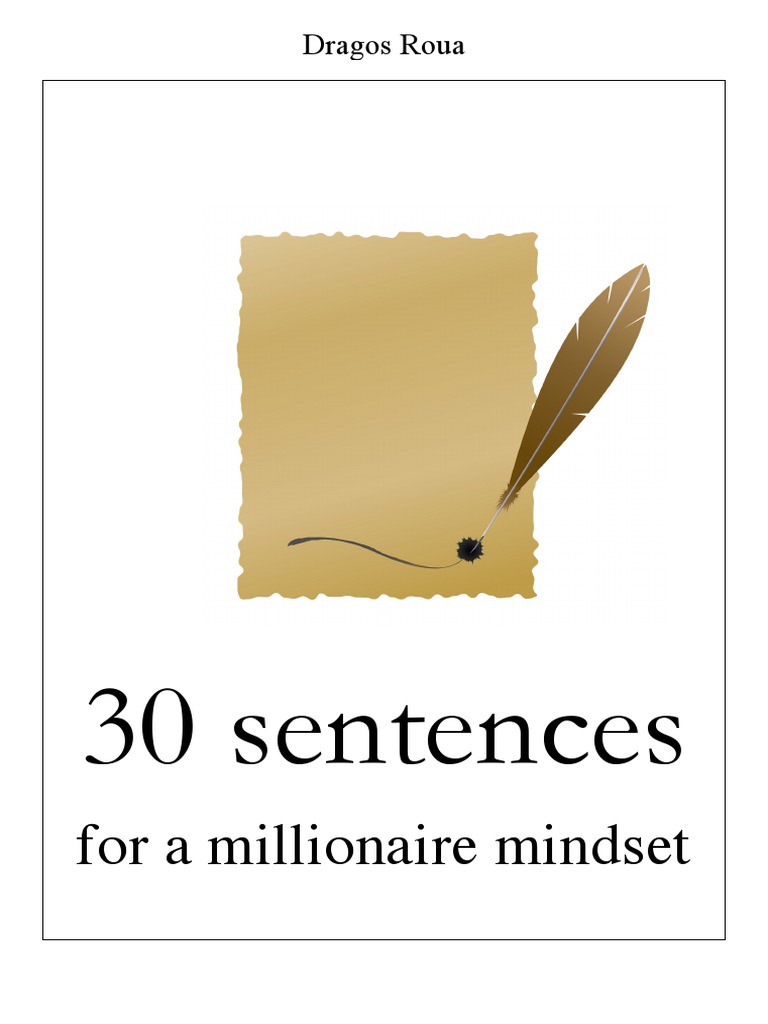 30 Sentences For A Millionaire Mindset PDF Money Greed
