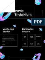 Black and White Modern 3D Movie Virtual Trivia Quiz Presentations