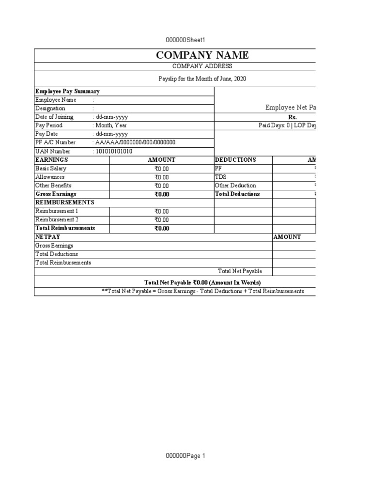 Monthly Salary Slip Format Template | PDF | Taxes | Public Finance