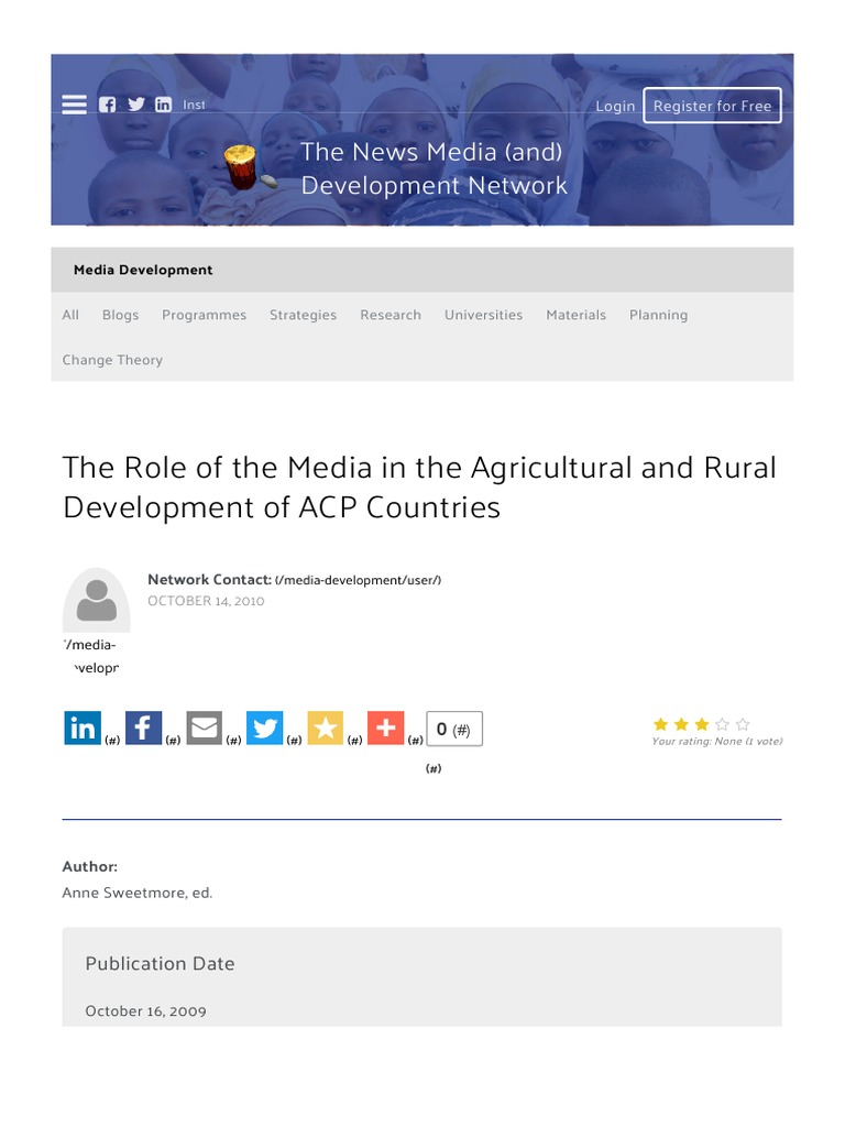 Media's Role in ACP Agricultural Development | PDF | Mass Media ...