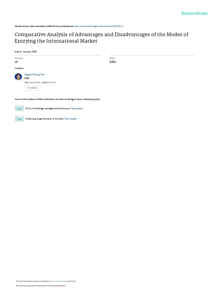International Market Entry Analysis | PDF | Franchising | Exports