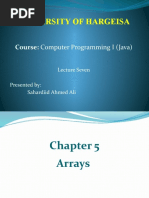 University of Hargeisa: Course: Computer Programming I (Java)