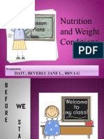 Nutrition and Weight Conditions: Datu, Beverly Jane L., BSN 1-G