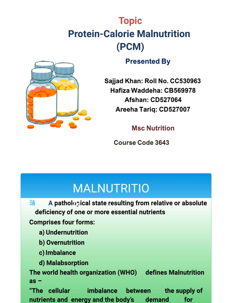 ProteinCalorie Malnutrition PDF Malnutrition Medical Specialties