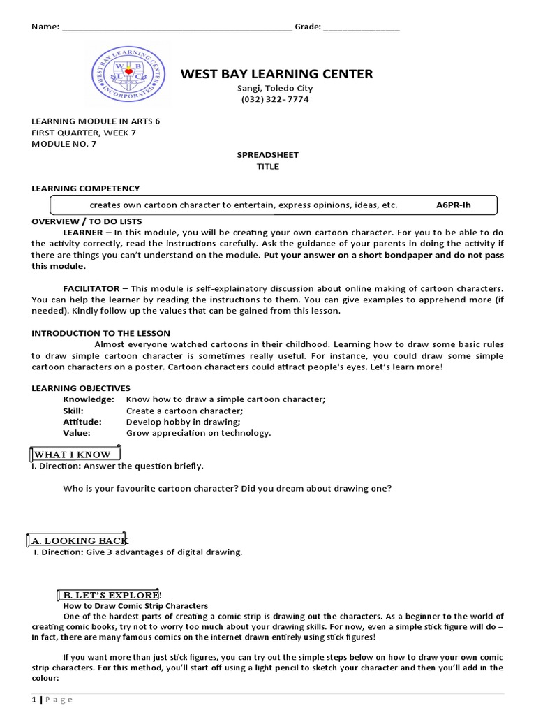 Create your own cartoon character | PDF | Learning | Cartoon