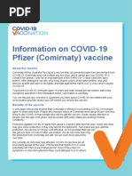 Information On COVID-19 Pfizer (Comirnaty) Vaccine