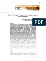 Enseñar La Lengua Con Perspectiva de Género, ¿Una Necesidad Actual?