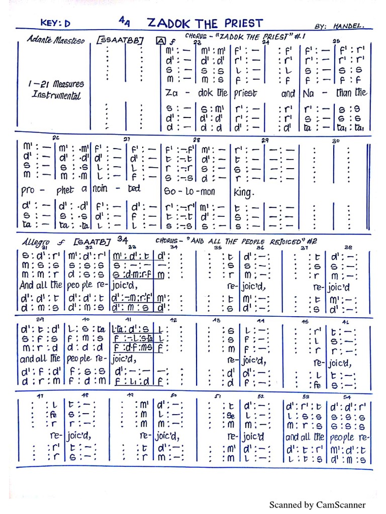 Zadok Tonic Solfa PDF