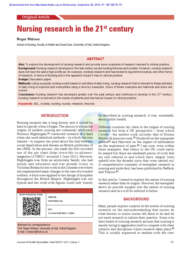 Nursing Research in the 21st Century | PDF | Nursing | Palliative Care
