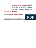 Computation of packing fraction of an infinite plane by identical circles of finite radius