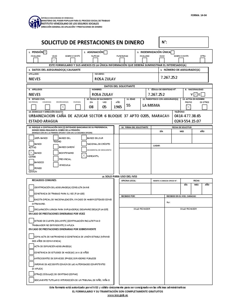 Forma 14-04 Nueva Editable | PDF | Bancos