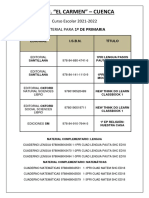 Libros de Texto de Primaria Ceip El Carmen 2021 - 2022