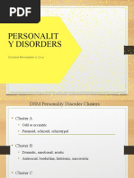 Personalit Y Disorders: Christine Bernadette U. Cruz