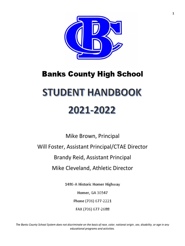 Bchs Student Handbook 2021 22 | PDF | Sat | Curriculum