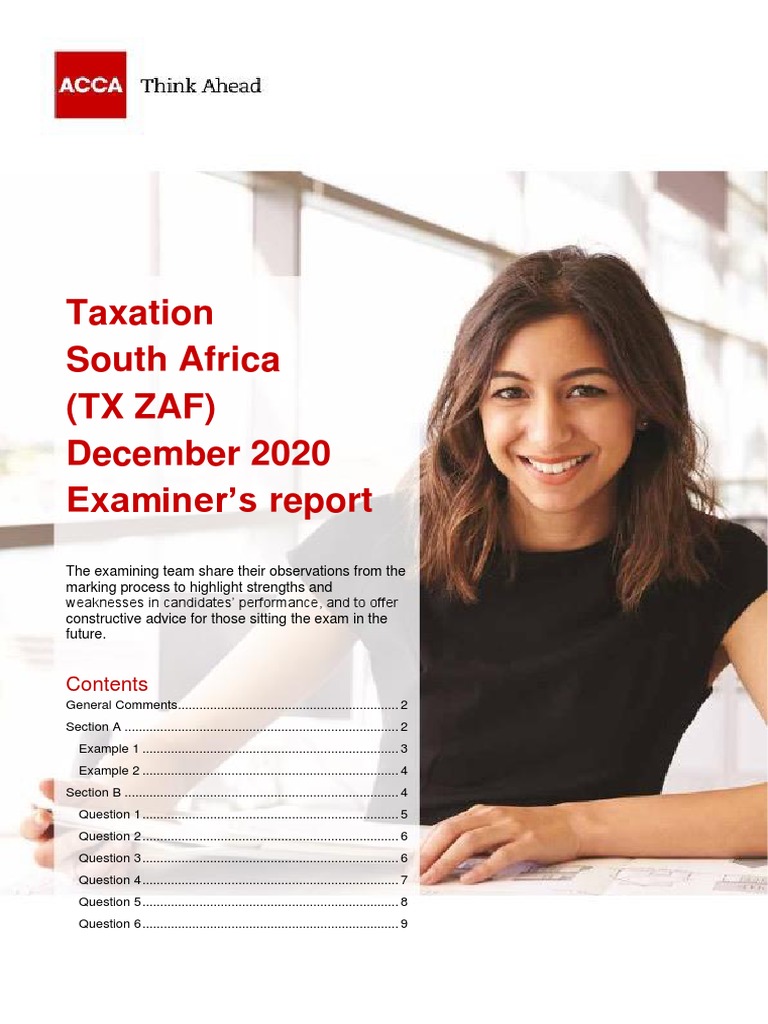TX ZAF Examiner's Report PDF Value Added Tax Dividend