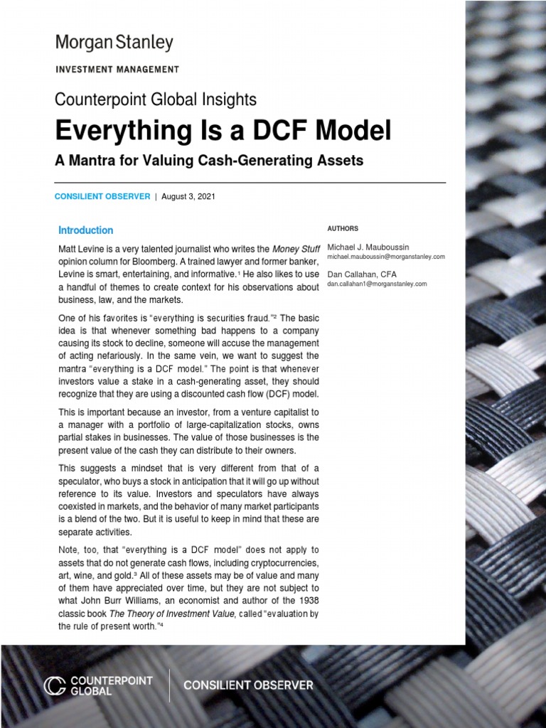 Everything Is A DCF Model: Counterpoint Global Insights | PDF ...