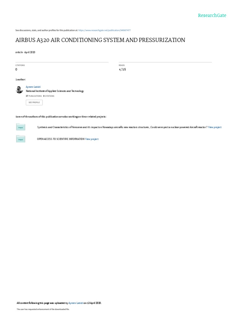 Airbus A320 Air Conditioning System and Pressurization April 2020