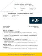 Resultado negativo de detección de SARS-CoV-2 por RT-qPCR