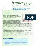 Reimbursement Update For HCPCS Codes K1013, K1014 and K1015 in The Outpatient Setting