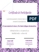 Certificados II Conversatorio de Género y Paz Hacia Enfoques Restaurativos