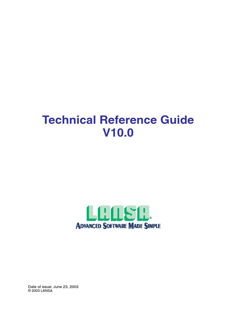 Lansa Tech Ref Guide | PDF | Information | Computer Science