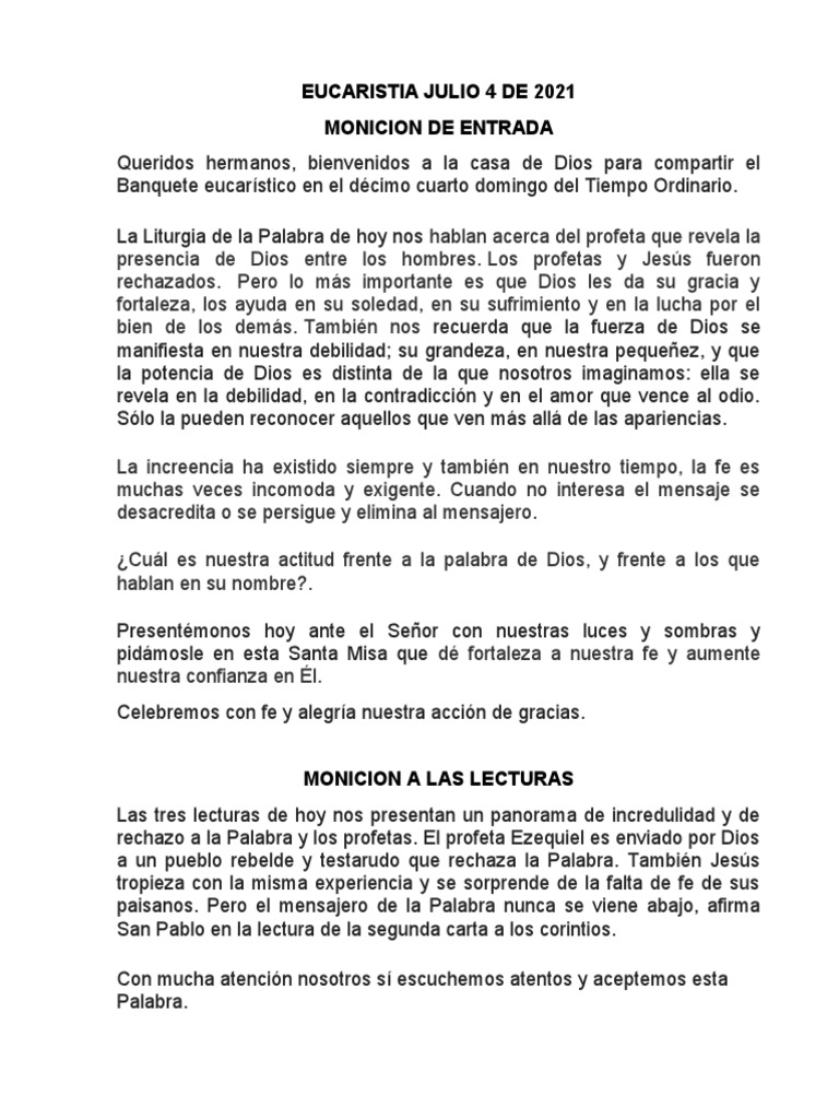 Eucaristía: Fe y Rechazo en la Liturgia | PDF | eucaristía | Misa ...