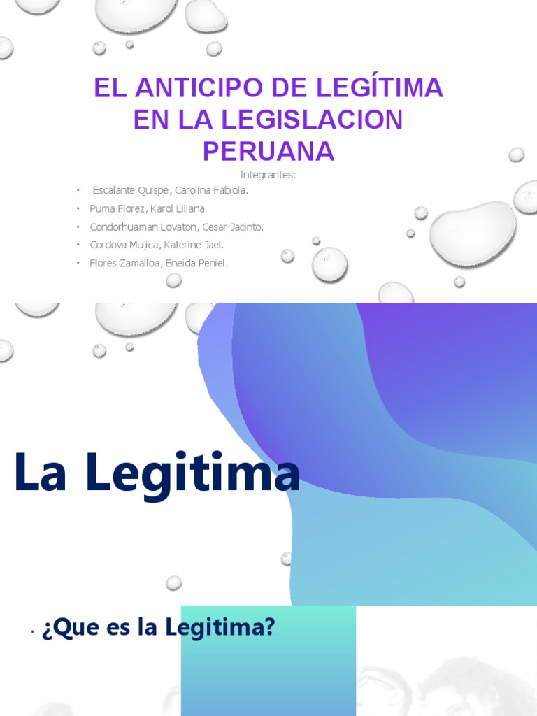 Anticipo de Legítima en Perú | PDF | Donación | Herencia