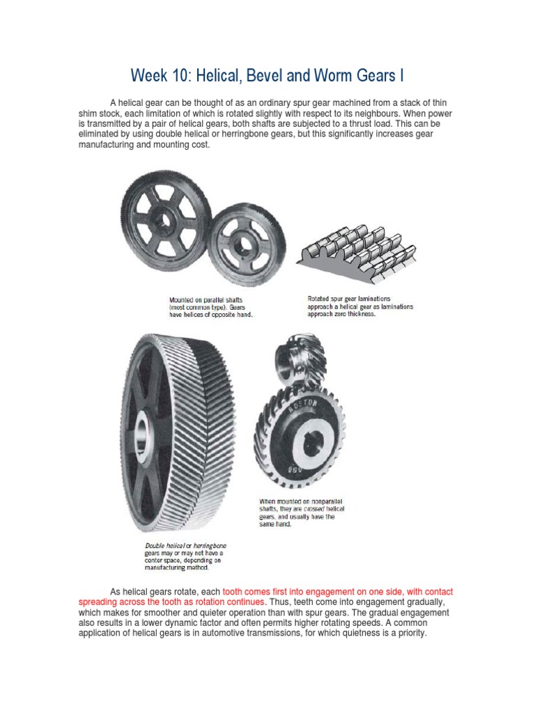 Helical, Bevel, and Worm Gears Overview | PDF | Gear | Mechanical ...
