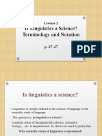 L2 - Is Linguistics A Science - Terminology and Notation