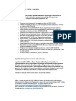 Balanço de Pagamentos - BPM6 - Exercícios I