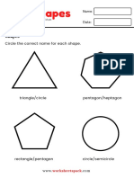 2D Shapes Names Worksheets 1 2