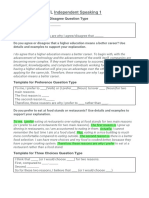 TOEFL - Template For Speaking Section