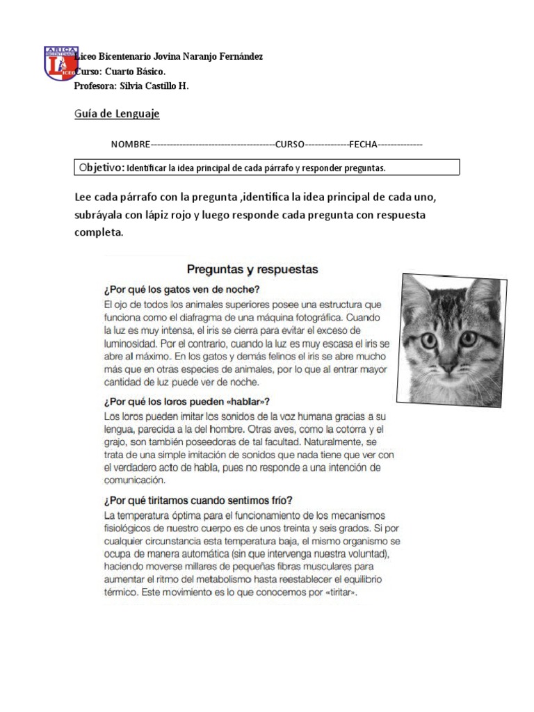 Guía de Lenguaje y Comuicación | PDF | Artes del Lenguaje y ...