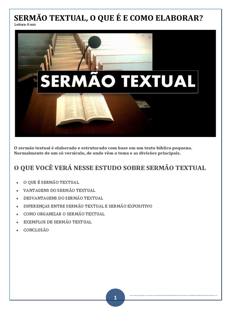 Como Elaborar um Sermão Textual | PDF | Pastor | Bíblia