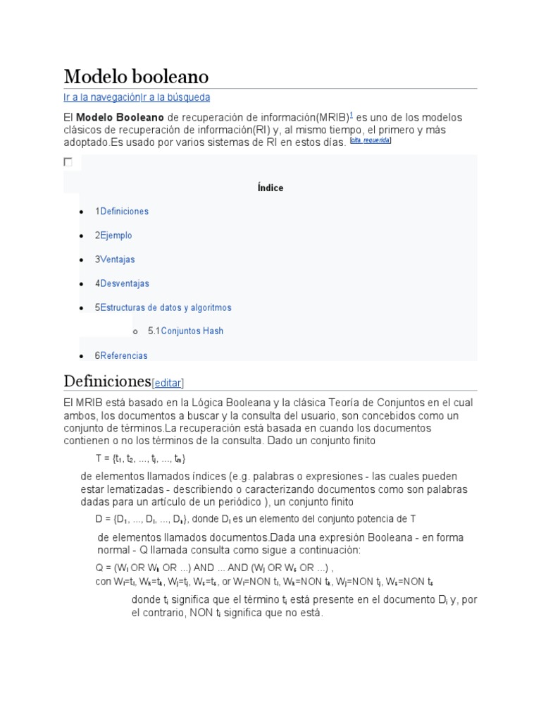 Modelo Booleano PDF Interacciones de disciplina académica