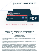 Covid-19 Ag Card Home Test Kit: Do Not Open Items Until Instructed To Do So